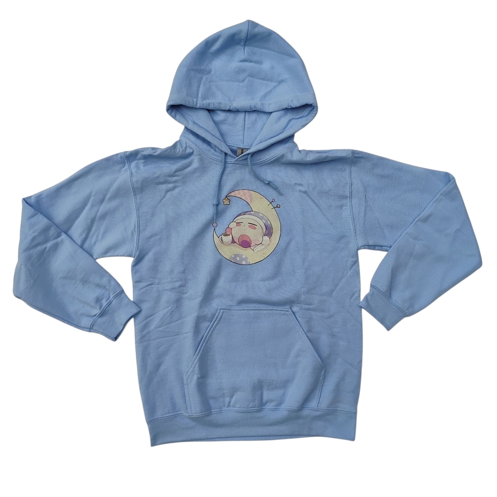 Gildan Sleeping Kirby Light Blue Sweatshirt Hoodie - Unisex Small
